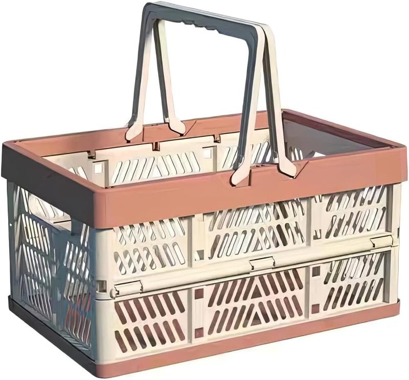 UShioart Collapsible Crate Milk Crates for Storage Plastic shopping basket 20L for Kitchen Bathroom - Image 1